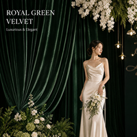 Rideau de fond de scène de mariage en velours vert émeraude de luxe, tissu épais et doux pour la décoration de scène d'événements et de fêtes