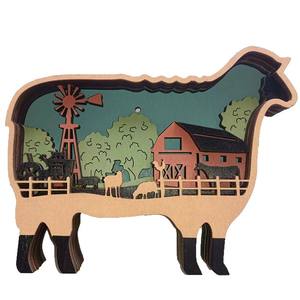 Statue d'animal en bois 3D multicouche de style <span class=keywords><strong>européen</strong></span>, licorne, artisanat, adaptée à la décoration de la maison, style de design moderne - Product Image 5