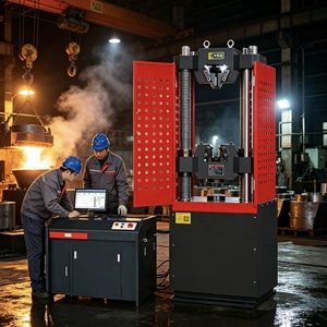 Machine d'essai universelle hydraulique à commande servo-ordinateur 300 kN pour la détection des propriétés mécaniques des matériaux de fonderie métallique par traction - Product Image 3