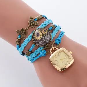 Nova corda boêmia pulseira pulseira pulseira para o dia das mães Handmade macramé borboleta pulseiras relógio de pulso mulheres