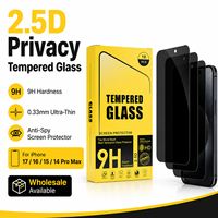 Protection d'écran en verre trempé anti-espion 2.5D haute résistance 9H ultra-mince 0.33mm pour 17 16 14 15 Pro Max