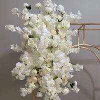 2026 Neu Maßgefertigter Weißer Künstlicher Rosen-Kirschblüten-Orchideen-Bogen für Hochzeitsdekoration Hintergrund Blumenarrangement