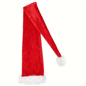 Décorations <span class=keywords><strong>de</strong></span> fête <span class=keywords><strong>de</strong></span> Noël : Bonnets <span class=keywords><strong>de</strong></span> Père Noël en peluche courte, motifs <span class=keywords><strong>de</strong></span> dessins animés, en polyester, couleurs rouge, bleu, violet, café, jaune, rose, pour l'exportation. - Product Image 5