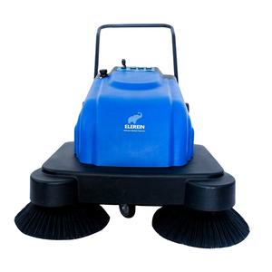 Balayeuse industrielle à double brosse à poussée manuelle pour le nettoyage des bords, idéale pour les ateliers, les entrepôts, les quais de manutention et les cours. - Product Image 1