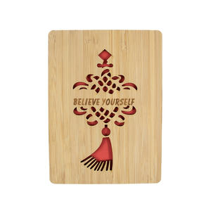 Date Niche Chinois Noeud Style Conception Manuscrit De Noël Souhaits Bambou Carte En Bois DIY Meilleur Festival Cadeau Pour Maman - Product Image 3