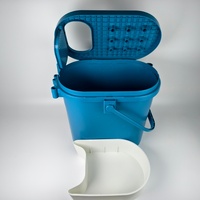 Seau de pêche portable en PP épaissi pour appâts vivants, bac de stockage de poissons vivants avec couvercle ventilé