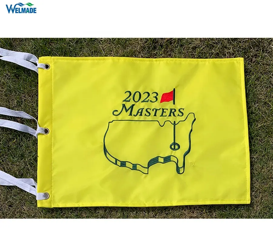 2023 Meesters Golf Pin Vlag Geborduurde Pga Masters Golftoernooi Vlag