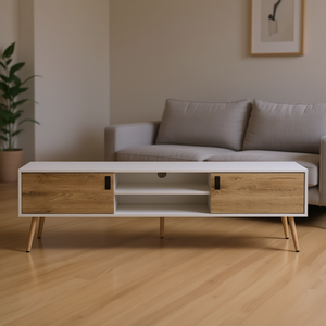 Mobile TV Magness White Macadamia da 65 Pollici e Oltre, con Spazio Contenitivo, Arredamento per Soggiorno - Product Image 2