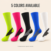 Chaussettes de sport de compression montantes pour femme, antidérapantes, avec soutien du mollet, pour la course, le fitness, la corde à sauter et l'entraînement, automne-hiver