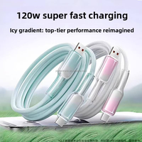 Câble de données de charge rapide 3A en nylon tressé transparent durable de 1 m avec interface Type-C/USB pour imprimante, prix usine OEM/ODM