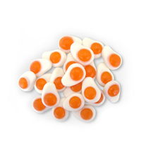 Bulk korting Zoete Fruitige Cartoon Gummy Candy Gebakken Ei Vorm Bulk Halal Kauwgom Gummy Candy voor Kinderen