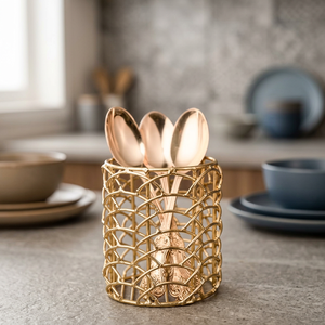 Support de rangement pour cuillères en métal pour cuisine, type sur pied durable, conception à un seul niveau - Product Image 4