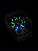 Montre mécanique automatique HANBORO pour homme, squelette lumineux ajouré, boîtier en acier inoxydable, résistance à l'eau 5 ATM