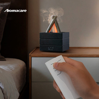 Diffuseur d'huiles essentielles à effet de flamme, simulant un feu de camp, avec port USB ultrasonique