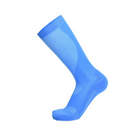 Chaussettes de sport à compression personnalisées bleu dégradé pour adultes, montantes, avec bord côtelé, soutien de la voûte plantaire en maille, absorbantes, tricotées, semelle printanière