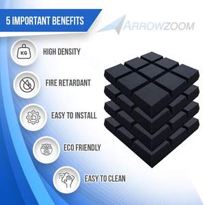 Série <span class=keywords><strong>BONNO</strong></span> pour studio et enregistrement à domicile Décoration murale Insonorisation Panneaux de mousse acoustique Mousse d'isolation acoustique - Product Image 6