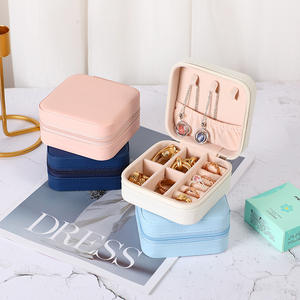 <strong>Luxury</strong> Custom Logo Portable Pu Leather Jewellery <strong>Ring</strong> Necklace Storage Case Travel Jewelry Organizer <strong>Box</strong> Packaging - Product Image 2