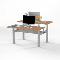 Mobilier de bureau ergonomique Bureau d'ordinateur électrique à hauteur réglable Bureau debout pour 2 personnes assises