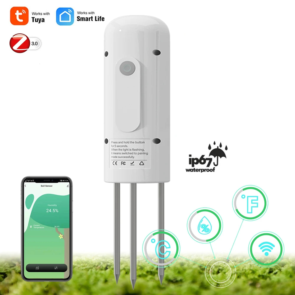 ZIGBEE Plant Monitor misuratore di temperatura del suolo per esterni sensore di umidità sensore di automazione del giardino irrigazione rilevatore TUYA