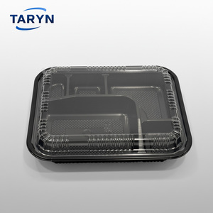 Boîte à lunch bento jetable de qualité supérieure à 5 compartiments, en PS sans BPA, écologique, <span class=keywords><strong>plateau</strong></span> à biscuits, récipient de préparation des repas, transparent - Product Image 1