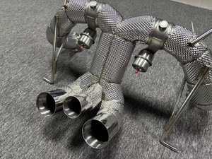 Système d'échappement complet <span class=keywords><strong>Hetu</strong></span> de haute qualité pour Lamborghini LP740 en acier inoxydable avec soupape à vide et bouclier thermique - Product Image 4