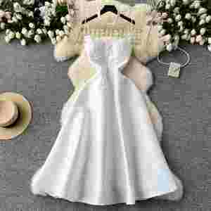 Vestido Midi Casual Elegante de Verano para Mujer, Vestido de Encaje sin Mangas, Color Rojo, Negro y Blanco - Product Image 3