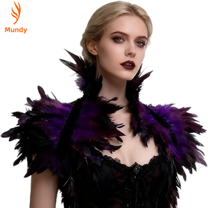 Chales de Encaje con Plumas de Lujo Estilo Punk Gótico para Disfraces de Halloween, Chal, Capa, Collar de Hombro, Cómodo, Color Personalizado - Product Image 1