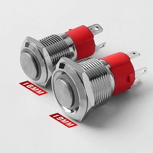 19 मिमी सेल्फ-लॉकिंग प्रबुद्ध पावर प्रतीक उच्च-प्रोफ़ाइल धातु बटन स्विच 4-पिन 10a वाटरप्रूफ टर्मिनल 12v24v220v110v - Product Image 4
