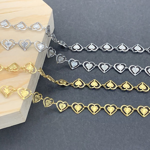 स्टेनलेस स्टील डबल लव चेन वैक्यूम गोल्ड DIY आभूषण हार कंगन यूरोपीय और अमेरिकी हॉप फैशन सजावटी - Product Image 6