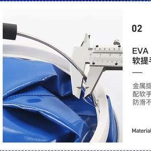 <b>Folding</b> <b>Bucket</b> Car Wash Cleaning Tool 10L Round Blue With Handle For Outdoor Use - Product Image 5