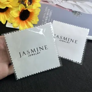 Best Selling White Custom Logo Jewelry Cloth Luxury Custom Silver Polishing Clear Cloth Jewelry Cleaning Cloth For Jewelry