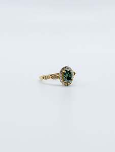Bague halo ovale en or 14 carats pour femme avec diamants et accents de diamants, diamants remplis couleur D, luxe, mariage, fiançailles - Product Image 3