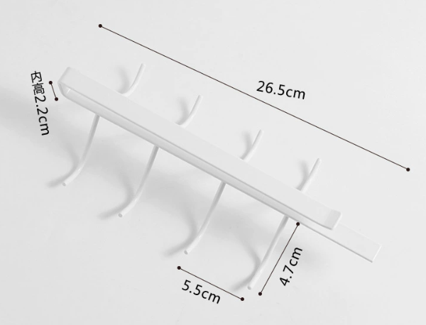 Double row hook [White] 10 hooks