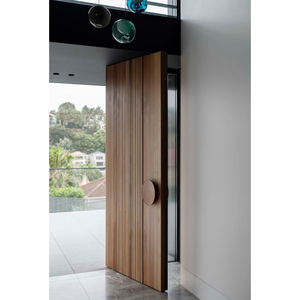 Porte d'entrée en fer forgé au Design moderne, portes extérieures avec feux latéraux, portes pivotantes modernes pour la maison, Blh-38 - Product Image 2