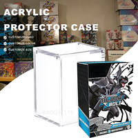 Estuche de exhibición de acrílico con bordes lisos para paquetes de refuerzo, caja protectora segura para cartas coleccionables PTCG, para protección de regalos de escritorio