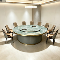 Table de salle à manger d'hôtel, grande table ronde en marbre, table électrique en marbre, table ronde moderne pour 20 personnes, restaurant, villa, club