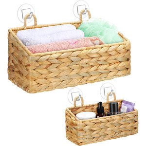 Woven <b>Wall</b> Basket Rectangle <b>Hanging</b> <b>Storage</b> Basket For Bathroom Desktop Organizer - Product Image 1