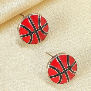Hot Sale Drip Oil <strong>Stud</strong> Earrings Sport Basketball Soccer Baseball <strong>Football</strong> Volleyball <strong>Metal</strong> Alloy <strong>Stud</strong> Earrings - Product Image 6