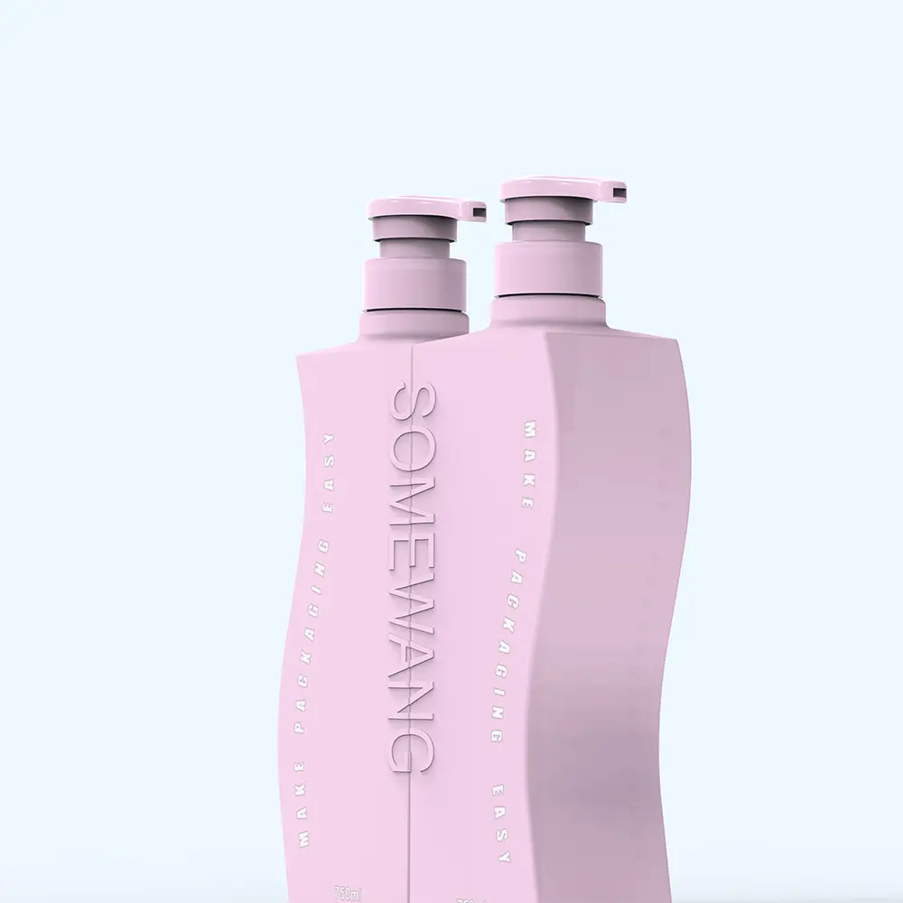 Bouteille de combinaison en PET bouteilles de shampooing et d'après-shampooing en plastique avec pompe en plastique vente en gros chaude cosmétique personnalisé 520ml