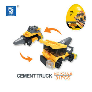Set kotak Mini Anime mainan telur ekskavator seri truk mainan anak perakitan 12 1 Baru mainan telur kejutan K26A - Product Image 5
