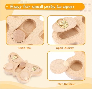 Tempat Makan Kelinci Kayu Berkualitas Tinggi Multifungsi, Tempat Makan <span class=keywords><strong>Hamster</strong></span> Kayu - Product Image 5