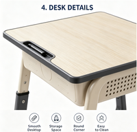 Ensemble de bureau et chaise d'écolier robuste et épaissi, mobilier de classe, table et chaise d'étude