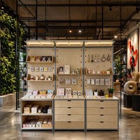 Présentoir Commercial, Vitrine Multi-niveaux en Panneau Marin, Meuble à Tiroirs, Étagère de Rangement