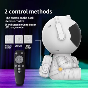 Lámpara Proyector Espacial Moderna Blanca Lonvel, Luz Nocturna LED de Dibujos Animados de Astronauta para Dormitorio Infantil, Control Remoto, Funciona con Pilas, Residencial - Product Image 2