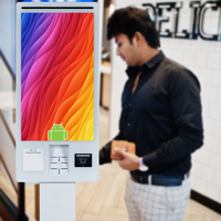 Support au sol personnalisé Android 11 21.5 23.8 Kiosque de paiement sans espèces en libre-service de 27 pouces