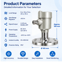 Transmetteur de niveau radar intelligent WESIVO 4-20mA RS485 IP67, capteur sans contact pour réservoir d'eau, d'huile et de produits chimiques