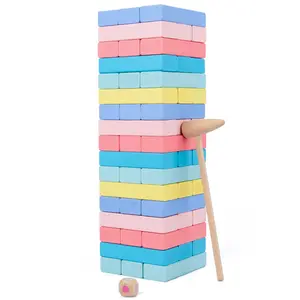 Commiki Hot Sale Custom Wooden Blocks Tumbling Tower Game Toy Kid Baby OEM/ODM Available Solid Wood Stacking Tower