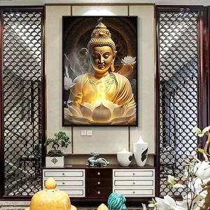 2023 thiết kế mới nhất sang trọng hiện đại Phật pha lê sứ bức tranh tường nghệ thuật cho phòng khách ăn trang trí nội thất - Product Image 5