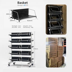 Di alta Qualità In Acciaio Inox Antistatico Turnove cesto appeso ESD SMT PCB Reel Bagagli Trolley Carrello con appesi rack - Product Image 6