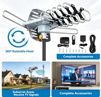 150-Meilen Outdoor HDTV-Antenne mit Großer Reichweite, Verstärkt, 360-Grad-Rotation mit RG6-Koaxialkabel für VHF- und UHF-TV-Senderempfang